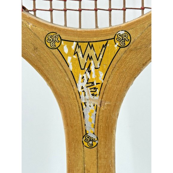 Vintage 1920s WLS Sears Radio Wood DELUXE Tennis Racquet Wright & Ditson Antique - Picture 4 of 8
